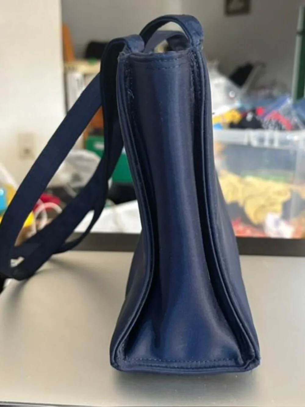 Kate Spade New York Navy 2 Straps Handle Bag w/ Pouch Logo Inner Pockets Lined